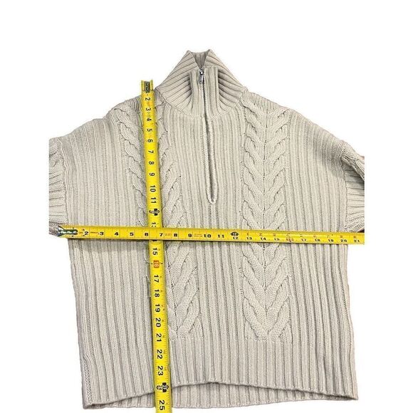 Naadam Womens Sweater Size M Wool  Cashmere Open Back Turtleneck Half-Zip - Picture 10 of 10